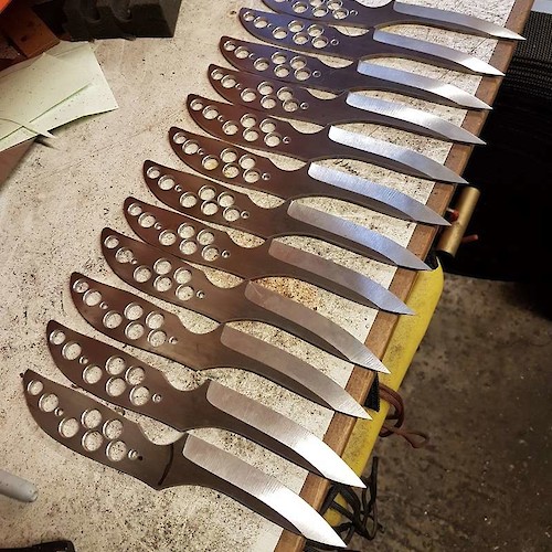 Capreolus deer stalking knives on the workbench